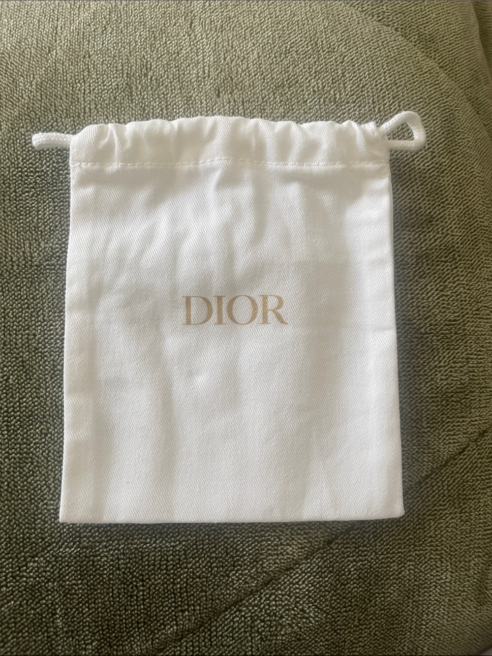 Dior White Pouch with Gold Logo